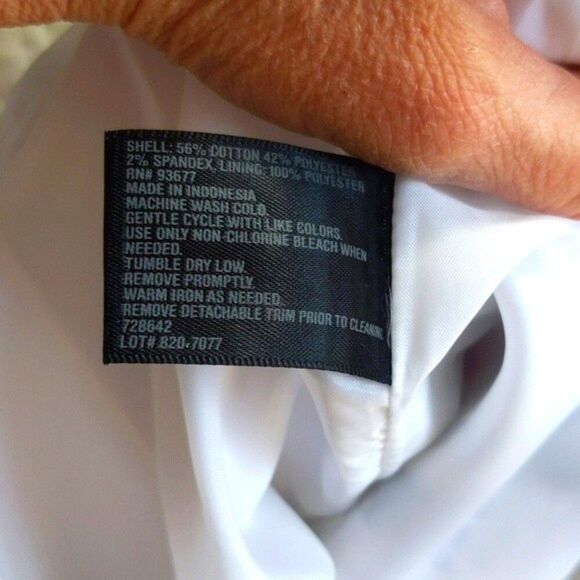 Worthington white knee-length white skirt with purple & green floral - 10 - Picture 5 of 5